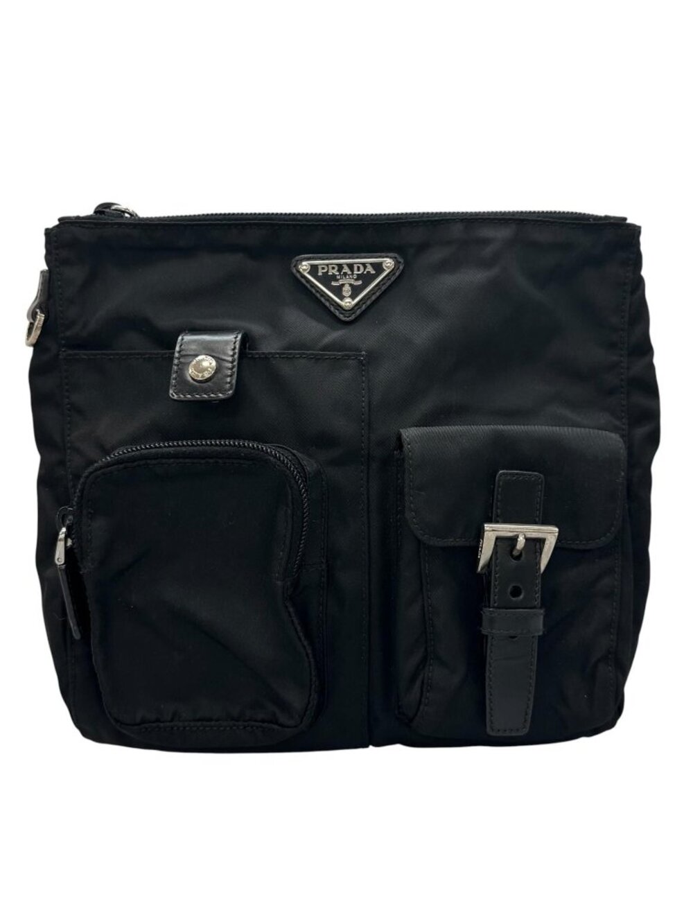 Prada Triangle Logo Waist Bag Nylon Black